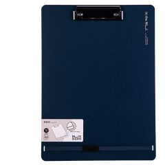 得力 纽赛A4书写板夹金属强力夹简约硬质会议夹合同签约办公用品学生写字垫板海军蓝NS179