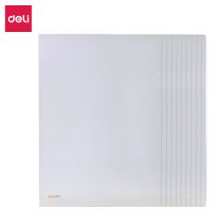 得力(deli) 5706A文件套 透明 10个/包文件夹单页文件档案袋 L型文件袋