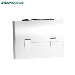 三木（SUNWOOD） MC332可折叠大容量空格手提包A3白色文件夹收纳盒学生用资料册