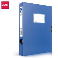 得力（deli） 5602 塑料档案盒蓝色背宽35mm 加厚PP粘扣档案盒A4塑料资料盒文件盒文件收纳盒会计凭证文档整理盒