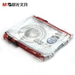 晨光(M&G)  A5文件袋防水拉链袋pvc网格网纹袋票据资料袋ADM94508颜色随机