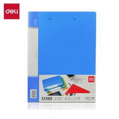 得力（deli）5342文件夹A4文件夹单双强力夹资料夹插页试卷夹文件夹子系列单强力夹 蓝色