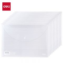得力（deli） 5502 10只A4加厚透明文件袋按扣档案袋防水资料袋文件保护票据试卷收纳袋学习用品