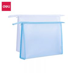 得力（deli） A4加厚EVA透明拉链袋 耐用小学生科目分类文件袋收纳袋 72466颜色随机