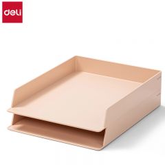 纽赛 可叠文件盘 DIY创意组装文件框/架/盘 办公收纳盒资料整理 两个装 轻雾粉NS021s