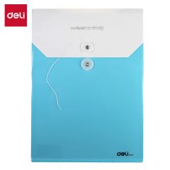 得力（deli） 5519 A4彩色PP文件袋绕绳档案资料袋蓝色办公用品