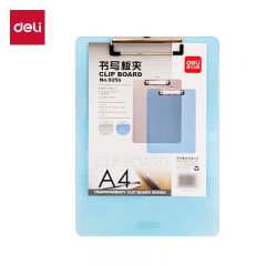 得力（deli） 9256 A4带刻度商务半透明书写板夹文件夹试卷资料收纳夹 蓝灰随机 办公用品