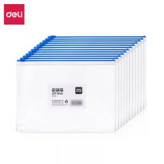 得力（deli） 12只/A5透明小学生科目分类文件袋防水拉链袋 试卷收纳 财务凭证收纳 5524