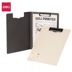 得力（deli） 5016  A4竖式折页板夹会议夹加厚硬文件夹诗朗诵签约夹板试卷收纳夹 白色