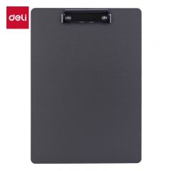 得力（deli） 64502 A4书写文件夹板夹办公用品金属强力夹塑料文件夹夹板菜单夹写字垫板办公用品灰色