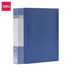 得力（deli） A4/80页大容量中小学生资料册文件活页收纳册插袋档案文件夹票证保护收纳蓝色5108