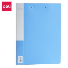 得力（deli）A4文件夹双夹防水18mm资料夹活页夹 蓝色 5309