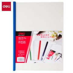 得力（deli） 5531 拉杆夹5只装A4/9mm文件夹三角杆抽杆夹学生试卷夹资料册简历产检报告收纳夹 透明白色