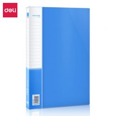 得力（deli） 5308 A4金属长押夹资料册插页袋硬文件夹 蓝色