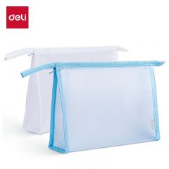 得力（deli） 72467 A5加厚EVA透明拉链袋 耐用文件袋 文件保护 颜色随机