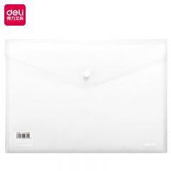 得力（deli）8308AS透明斜纹按扣文件袋A4加厚资料袋公文收纳袋学生试卷分类袋办公用品 10个/包