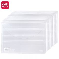 得力（deli） 5502 A4加厚透明文件袋按扣档案袋防水资料袋文件保护票据试卷收纳袋学习用品