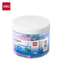 得力（deli） 8551S 12只50mm省力彩色长尾夹票夹 1#超大号金属燕尾夹票据文件夹子 办公用品 12只/筒