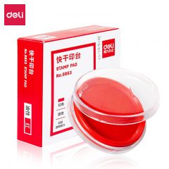 得力(deli)  9863快干印台(红)(只)透明圆形财务快干印台印泥