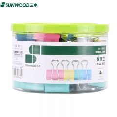 三木（SUNWOOD） P16-4彩色长尾夹25mm48只/筒4号（计价单位：筒）