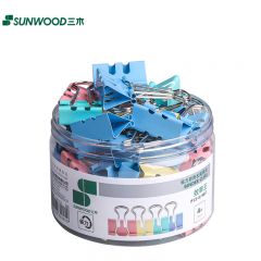 三木（SUNWOOD） 效率王系列48只25mm省力彩色长尾夹票夹4#中号金属燕尾夹文件夹P15-4