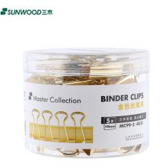 三木（SUNWOOD） 名匠系列19mm5#金色长尾夹/金属票据夹/燕尾夹40只/筒MC99-5