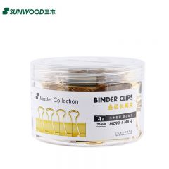 三木（SUNWOOD） 名匠系列25mm4#金色长尾夹/金属票据夹/燕尾夹48只/筒MC99-4