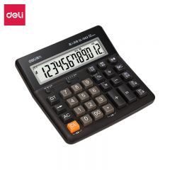得力（deli） 12位大屏语音计算器 电脑按键桌面计算机 财务金融/银行计算 学生/办公口算 咖啡色1552