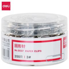 得力（deli） 29mm镀镍回形针3#金属曲别针 办公用品 0037