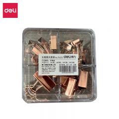 得力（deli） 44只组合装玫瑰金长尾夹/燕尾夹/票夹 中号+小号(32mm*2只+25mm*5只+19mm*12只+15mm*25只) 78205