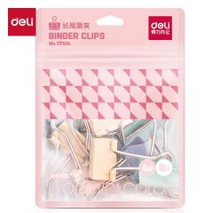 得力（deli） TP514  8只25mm彩色镂空票夹小规格袋装4#中号金属燕尾夹票据文件夹子办公用品