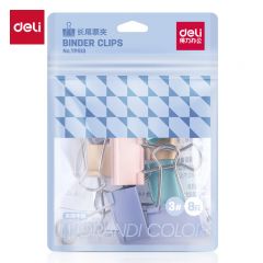 得力（deli） TP513  8只32mm彩色镂空票夹小规格袋装3#中号金属燕尾夹票据文件夹子办公用品 8只/袋