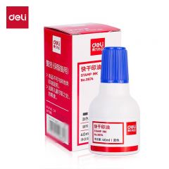 得力（deli） 9874 40ml财务印章快干清洁印油印泥 财务用品 办公用品 蓝色