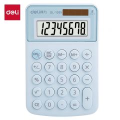 得力（deli） 1209A  双电源便携计算器 学生四年级马卡龙迷你计算器学习用品蓝色