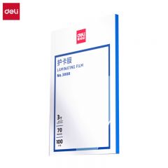 得力（deli） 3808护卡膜65*95mm 70mic 3寸 100张/包过塑机塑封机膜过塑膜 优质专用护卡膜/塑封膜