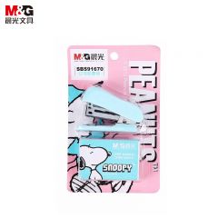 晨光（M&G） SBS91670订书机套装史努比试卷文件财会装订学生办公便携手握式省力定书装订机订书钉颜色随机