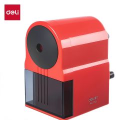 得力（deli） 71163生撞色款手摇削笔机/铅笔削笔器/转笔刀/卷笔刀儿童学生开学文具考试 红色