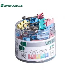 三木（SUNWOOD） 效率王系列40只19mm省力彩色长尾夹票夹5#小号金属燕尾夹文件夹P15-5
