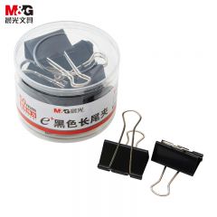 晨光(M&G) 文具黑色长尾夹12只/罐（50mm金属票据夹Eplus系列燕尾夹ABS92732）