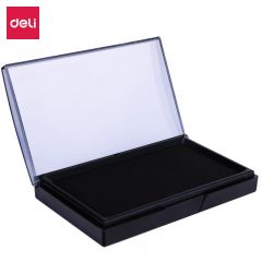 得力（deli） 内盘面116*66mm透明外壳方形快干印台印泥 办公用品 黑色9864