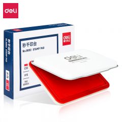 得力（deli） 120*80mm金属方形大号秒干印台印泥 办公用品 红色9892