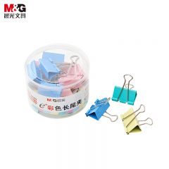 晨光(M&G) 文具彩色长尾夹24只/罐（41mm金属票据夹Eplus系列燕尾夹 ABS92739）