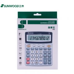 三木（SUNWOOD） P42 效率王系列 大屏真人语音计算器/大按键桌面办公财务计算器/附两节5号电池 P42