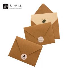 九千谷  贺卡生日礼物毕业祝福卡片教师节高级感信封复古牛皮纸明信片3216