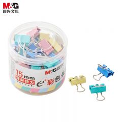 晨光(M&G) 文具彩色长尾夹60只/罐（15mm金属票据夹Eplus系列燕尾夹 ABS92743）