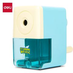 得力（deli） 0616学生撞色款手摇削笔机/铅笔削笔器/转笔刀/卷笔刀儿童学生开学文具考试 蓝色
