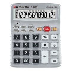 齐心(Comix)  语音计算器 12位大屏幕桌面计算机 学生办公文具用品 C-1260