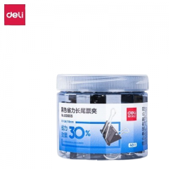 得力 40只19mm省力黑色长尾夹票夹 5# 办公用品 小号8565S