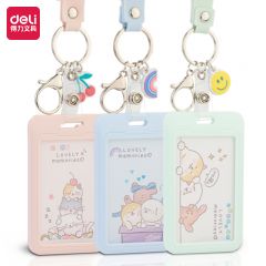 得力（deli） 64825 注塑ABS证件卡-手绳款 厂牌胸牌卡套圆润边角处理卡通风格学生胸牌颜色随机