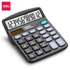 得力（deli） 837ES 双电源桌面办公计算器12位大屏幕桌面计算机办公文具用品